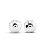 Abalorios metálicos redondos 6mm Plateado metálico