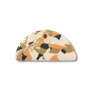 Colgantes de polímeros semi-redondo Marrón-rosa-blanco-dorado