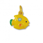 Colgantes met&aacute;licos pez Amarillo-dorado