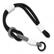 Correas de muñeca trendy para móvil Negro-blanco