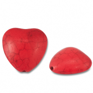 Abalorios de cer&aacute;mica coraz&oacute;n Rojo