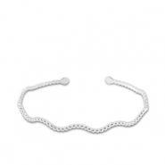 Pulseras Acero Inox bangle ola Plateado
