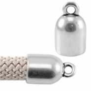 Terminal metálica DQ con anilla Plata vieja