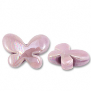 Abalorios de cer&aacute;mica griega DQ mariposa Lila
