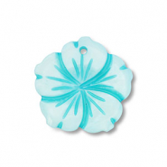 Colgante conchas flor Azul claro