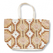 BY31&reg; Bolso de playa Beige-marr&oacute;n-dorado
