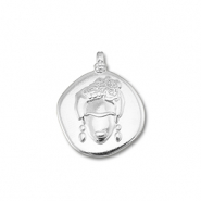 Colgantes metálicos DQ Frida Kahlo Plateado vieja (sin níquel)