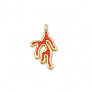Colgantes metálicos DQ coral Red-Dorado (sin níquel)