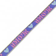 BY31&reg; Cinta con texto lineas "Amour" Azul lavanda-rosa-azul claro-dorado