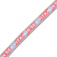 BY31&reg; Cinta con texto lineas "Vitamin sea" Lavanda-rojo coral-blanco-dorado