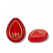 Abalorios acr&iacute;licos gota Rojo-dorado