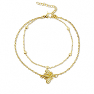 Pulseras Acero Inox abeja Dorado