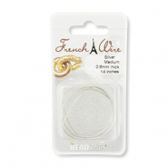 Beadsmith French wire medium 0.9mm Plateado
