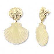 Pendientes trendy conchas Champagne claro-dorado