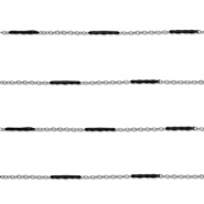 Fornituras Acero Inox cadena jasseron con barra Plateado-negro