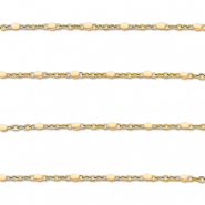 Fornituras Acero Inox cadena jasseron 1mm Dorado-melocot&oacute;n desnudo
