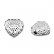Abalorios Acero Inox coraz&oacute;n con Ojo Providencia Plateado