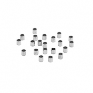 Abalorios Acero Inox chafas tubo 1.5mm Plateado