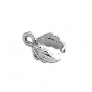 Fornituras Acero Inox enganche para colgante hoja Plateado