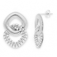 Pendientes Acero Inox Plateado-blanco