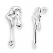 Pendientes Acero Inox gotas Plateado