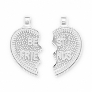 Colgantes met&aacute;licos DQ "best friends" Plateado vieja (sin n&iacute;quel)