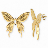Pendientes Acero Inox mariposa Dorado