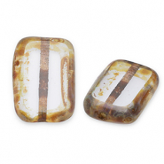 Abalorios Checos TCB rectángulo 12x8mm Alexandrite-travertin