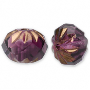 Abalorios Checos FPB redondos 10x7mm Amethyst-bronze