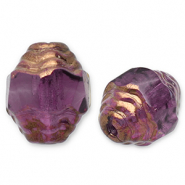 Abalorios Checos FPB óvalo 7x6mm Amethyst-bronze