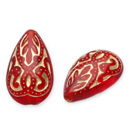 Abalorios acr&iacute;licos gota Rojo-dorado