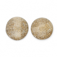 Abalorios acrílicos con glitter 8 mm Champagne-plateado