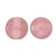 Abalorios acrílicos con glitter 8 mm Rosa malva-plateado