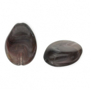 Abalorios acrílicos gota Gris oscuro-blanco