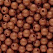 Abalorios acrílicos 6 mm brillante Marrón coñac oscuro