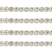 Cadena Strass Acero Inox 4mm Dorado-cristal