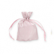 Bolso de satén con strass Púrpura malva-plateado