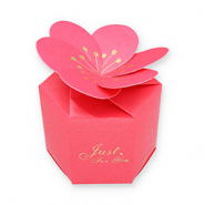 Cajitas de joyería (regalo) flor "Just for you" Rosa fucsia-dorado