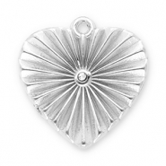 Colgantes Acero Inox coraz&oacute;n con strass Plateado-transparente