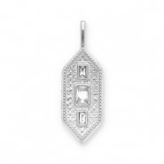 Colgantes Acero Inox hex&aacute;gono Plateado-transparente