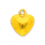 Colgantes met&aacute;licos cascabel coraz&oacute;n Dorado