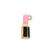 Colgantes met&aacute;licos l&aacute;piz labial Dorado-negro-rosa