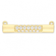 Metal TQ latón entrepieza barra Dorado-transparente