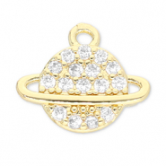 Metal TQ latón colgante planeta Dorado-transparente