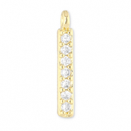 Metal TQ latón colgante barra Dorado-transparente