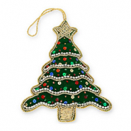 Colgantes trendy árbol de Navidad Verde-dorado-plateado-multicolor