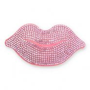 Colgantes llamativos con strass kiss Rosa claro