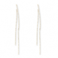 Pendiente de latón Eco-brass® con strass Dorado-cristal