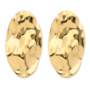 Pendientes Acero Inox &oacute;valo Dorado