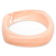 Pulseras bangle de resina Rosa claro-blanco